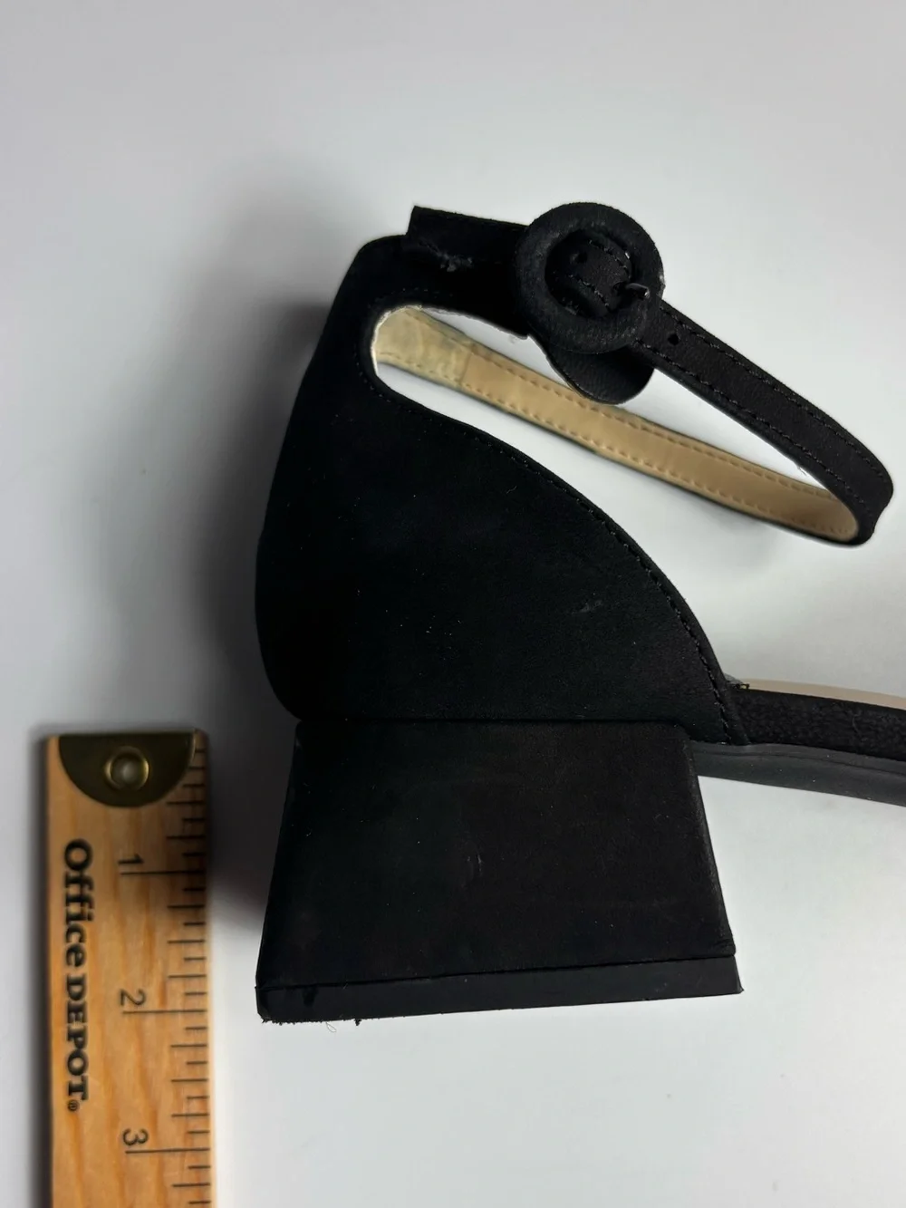 Alex Marie Black Nubuck Open Square Toe Block Heels Ankle Strap Women Size 9M